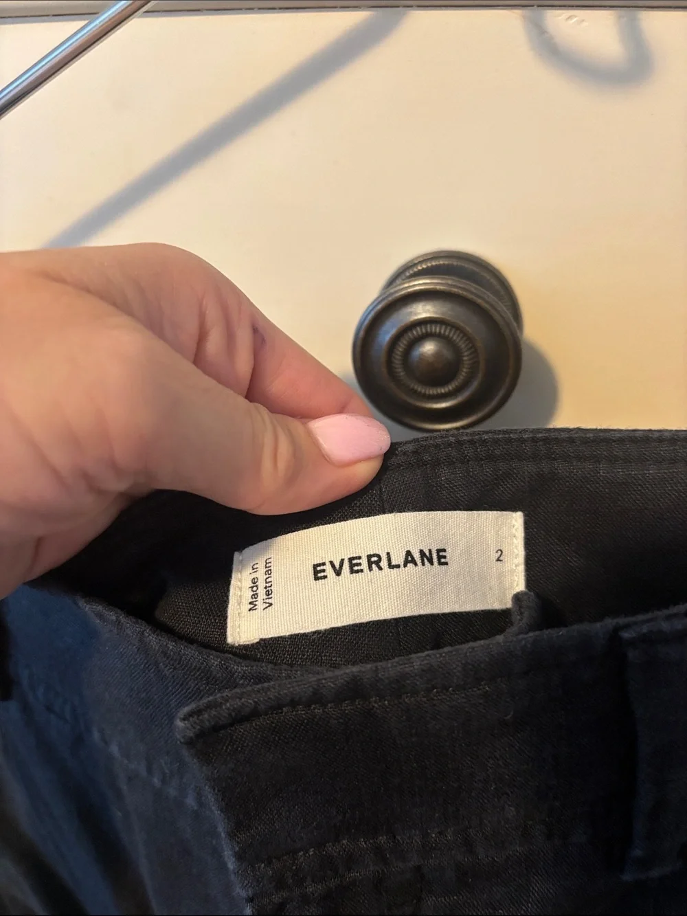 Everlane Linen Black Wide-Leg Women's Pants